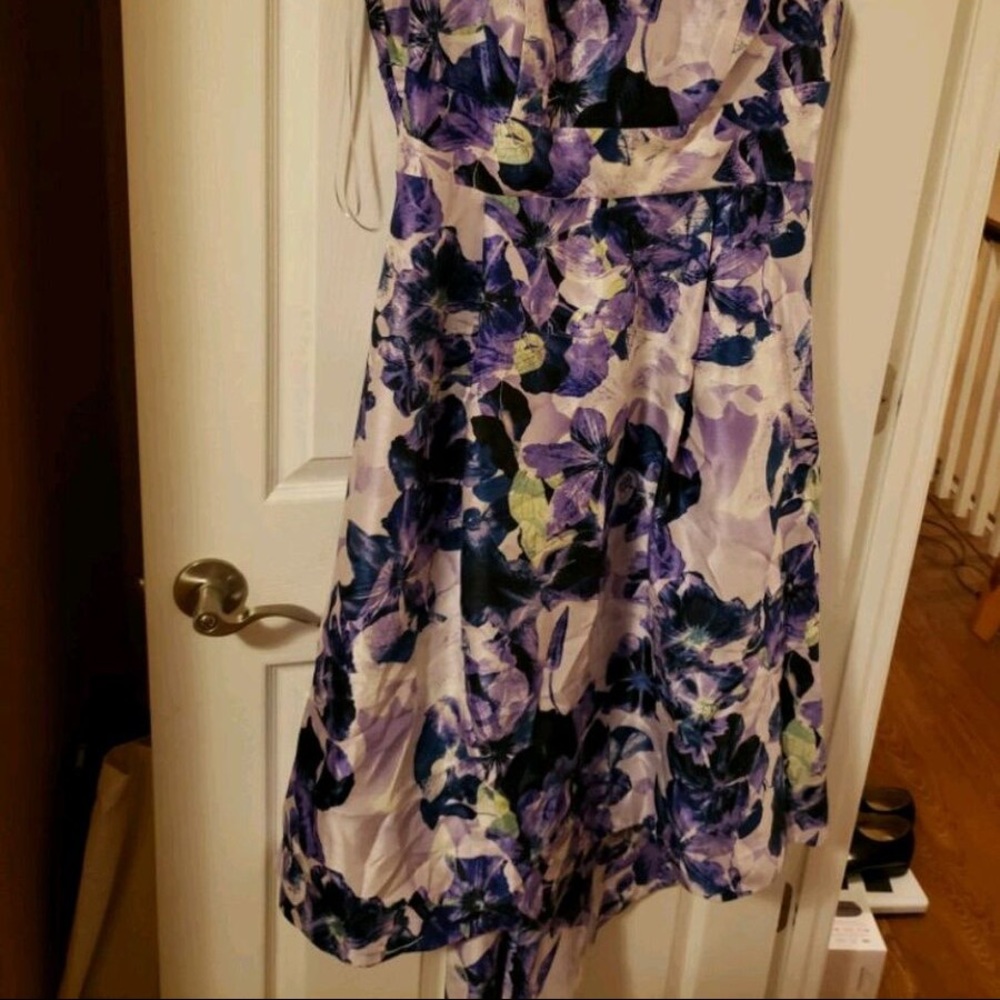 Purple floral highlo dress. (Altered)